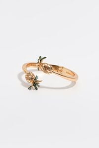 Pulsera cruzada pi&ntilde;as dorada