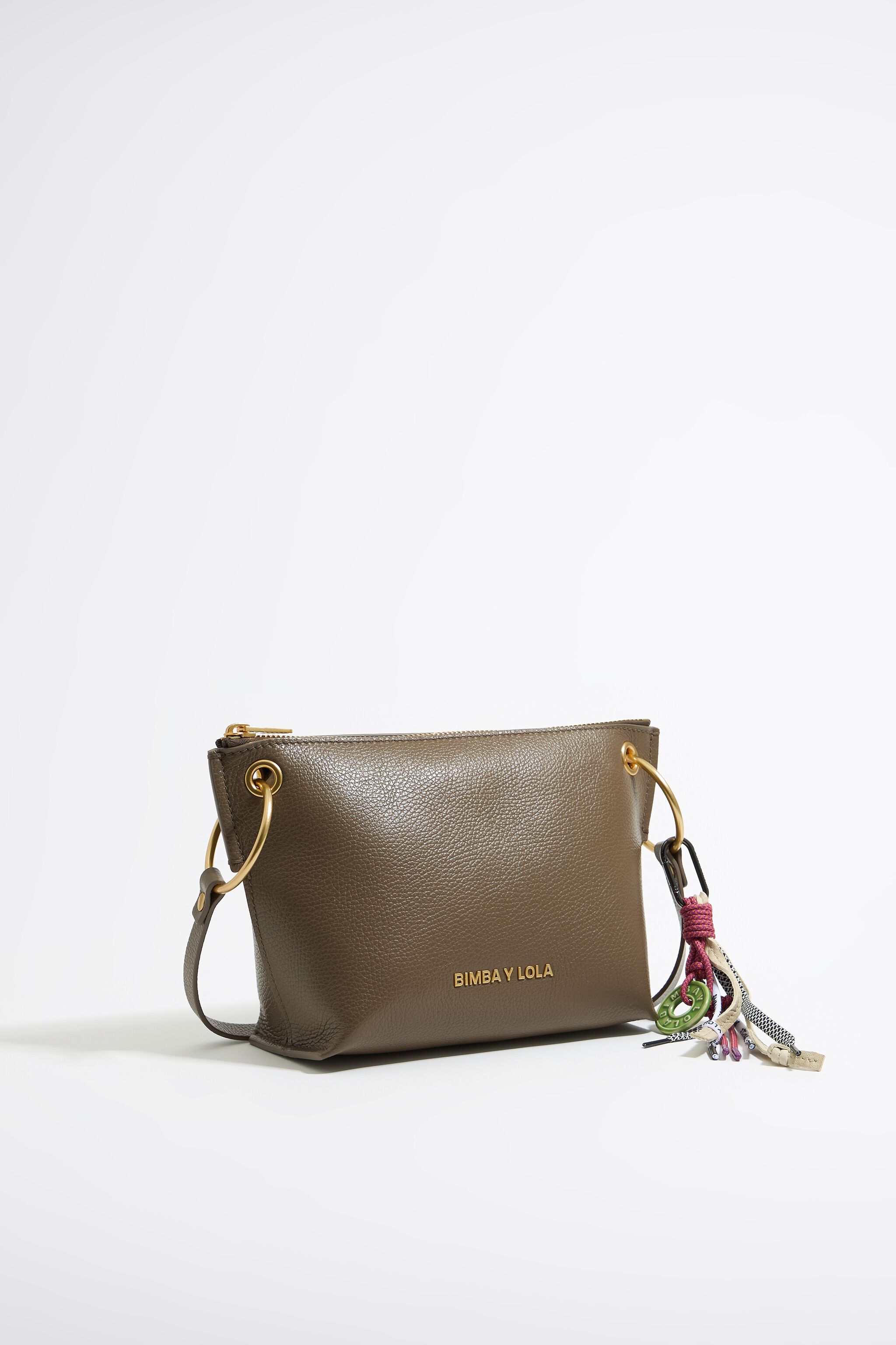 Bolso trapecio mediano piel topo oscuro