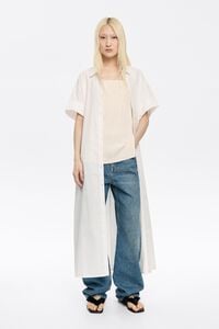 Vestido camisero oversize algodón blanco