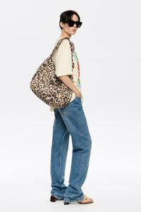 Bolso shopper grande nylon Leopard natural