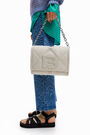 Bolso bandolera acolchado nylon marfil Bolso bandolera acolchado nylon marfil
