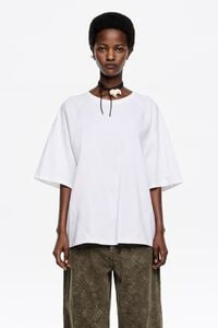 Camiseta recta algod&oacute;n blanca