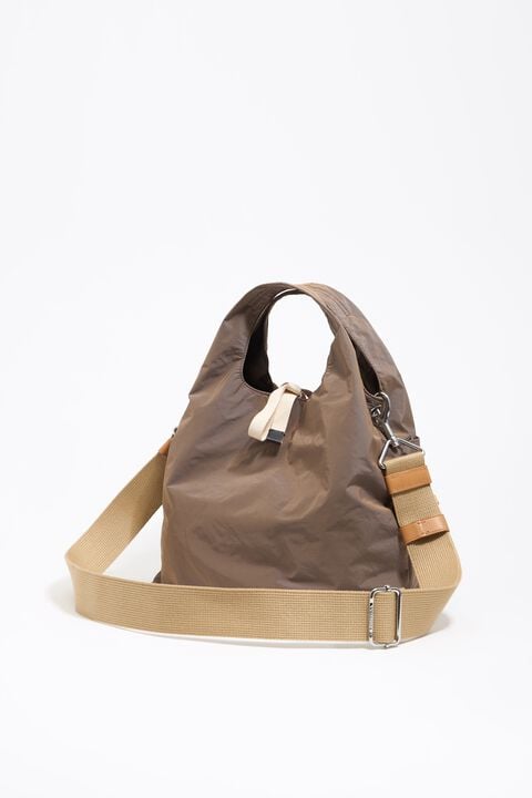 Bolso mediano Paper nylon visón Bolso mediano Paper nylon visón
