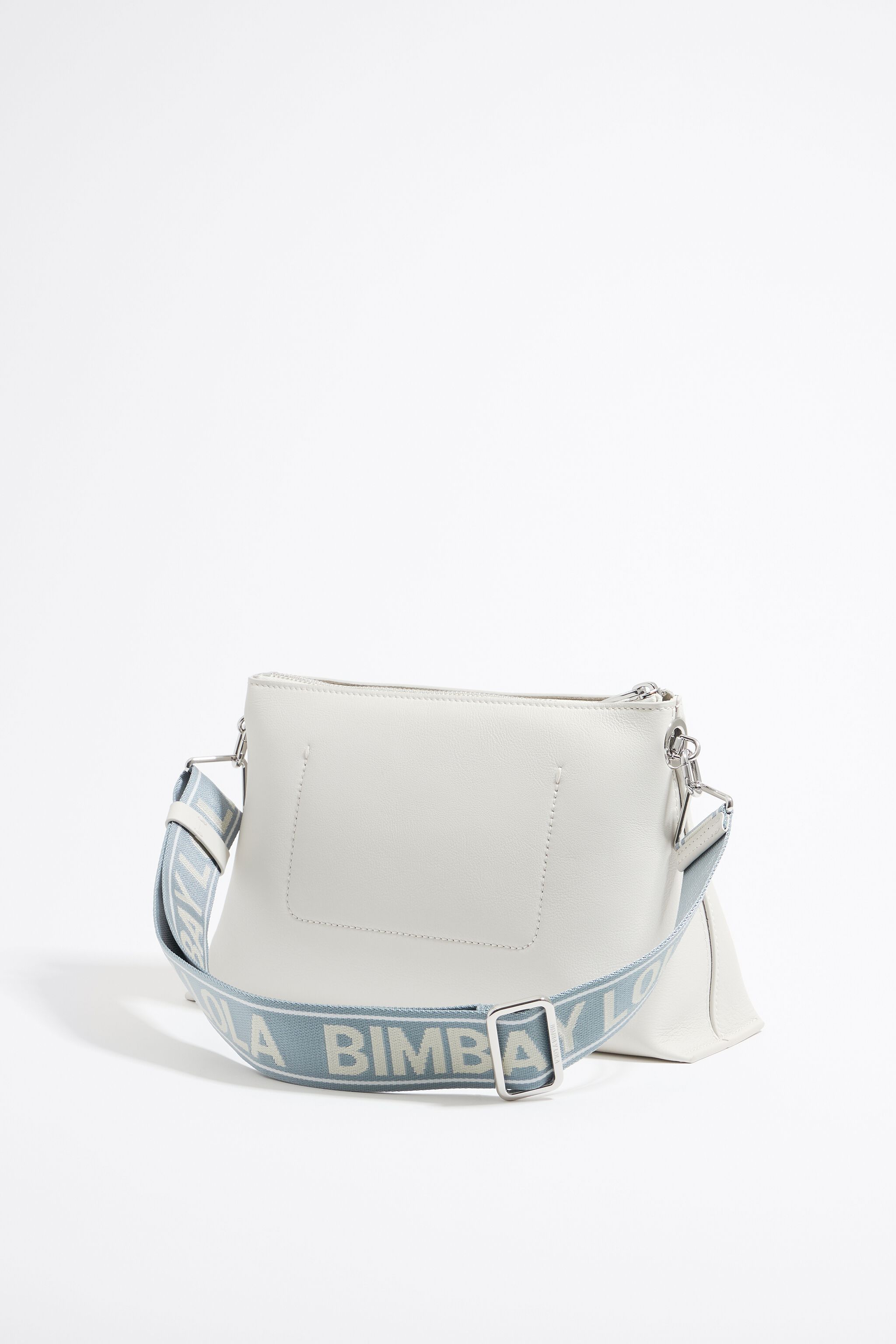 Bolso trapecio mediano piel blanco roto