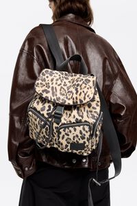 Mochila mediana nylon Leopard natural