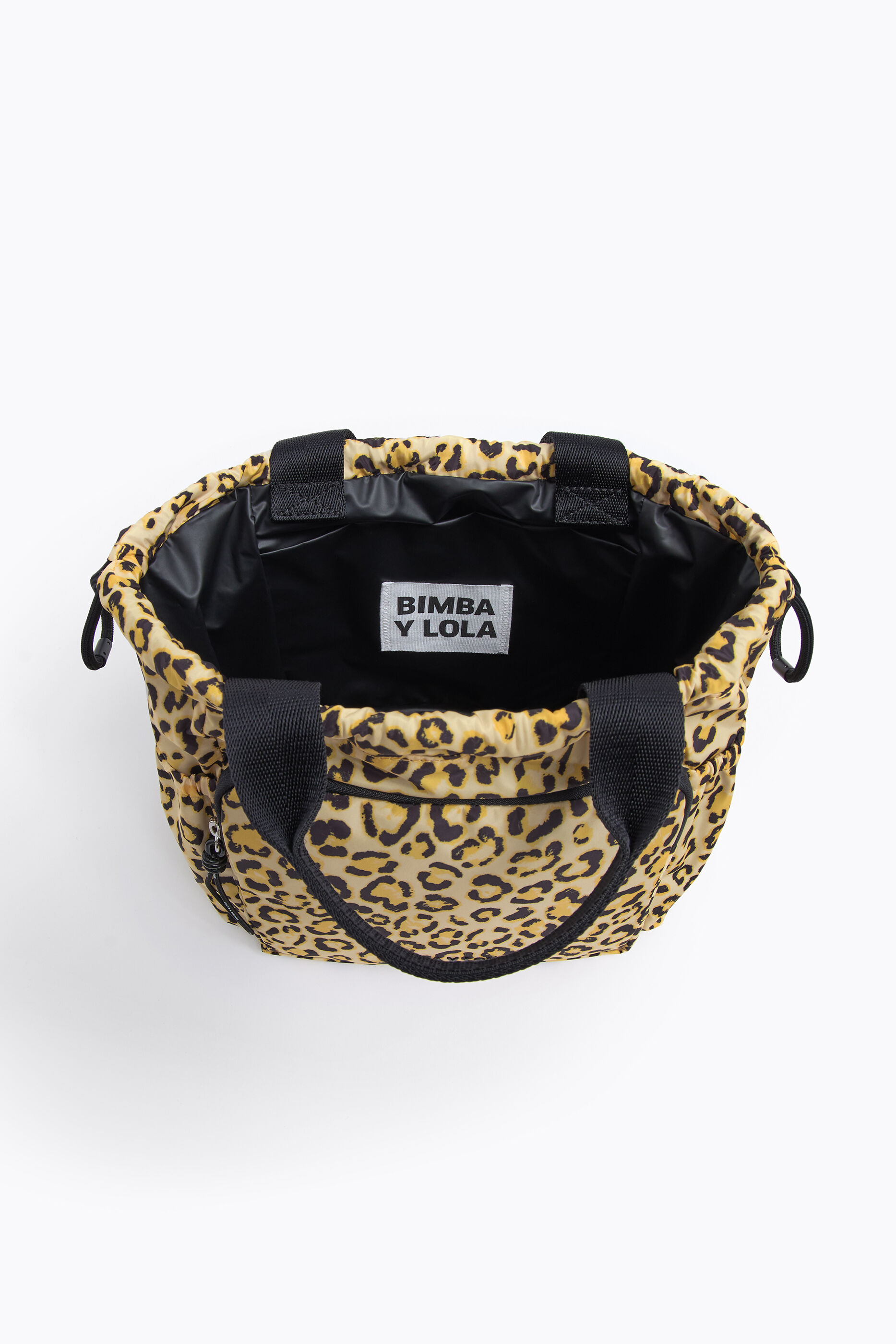 Neceser L frunce Animal-Print amarillo
