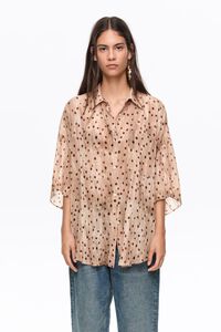 Camisa plisada manga corta watercolor Dots