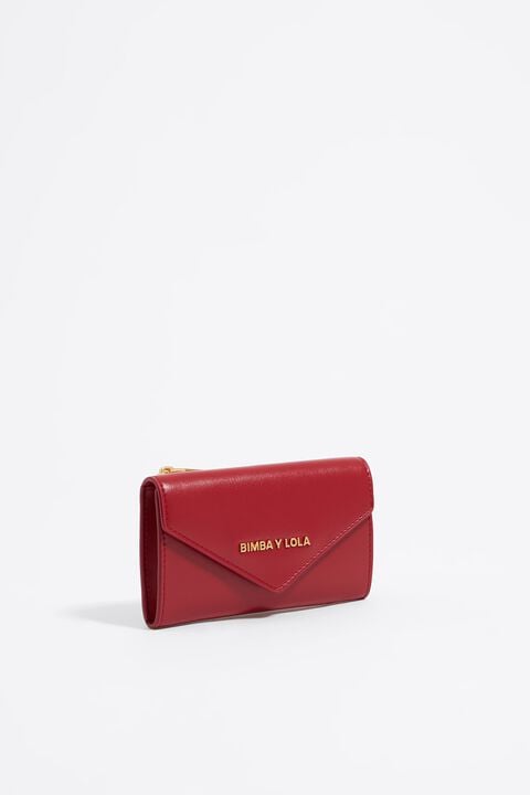 Monedero-tarjetero solapa piel rojo Monedero-tarjetero solapa piel rojo