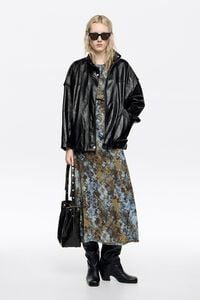 Vestido fruncido Snake caqui