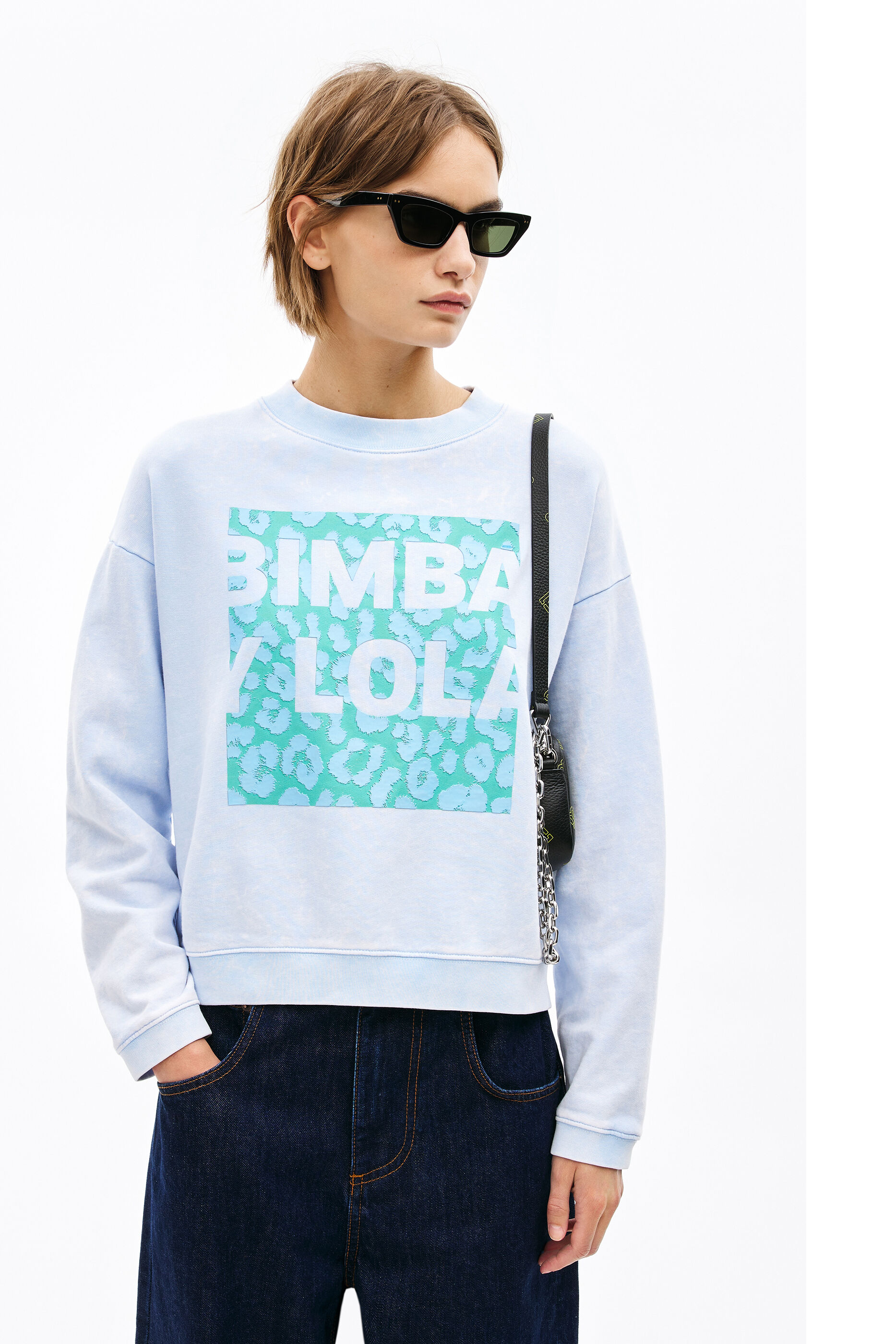 Sudadera logo boxy azul