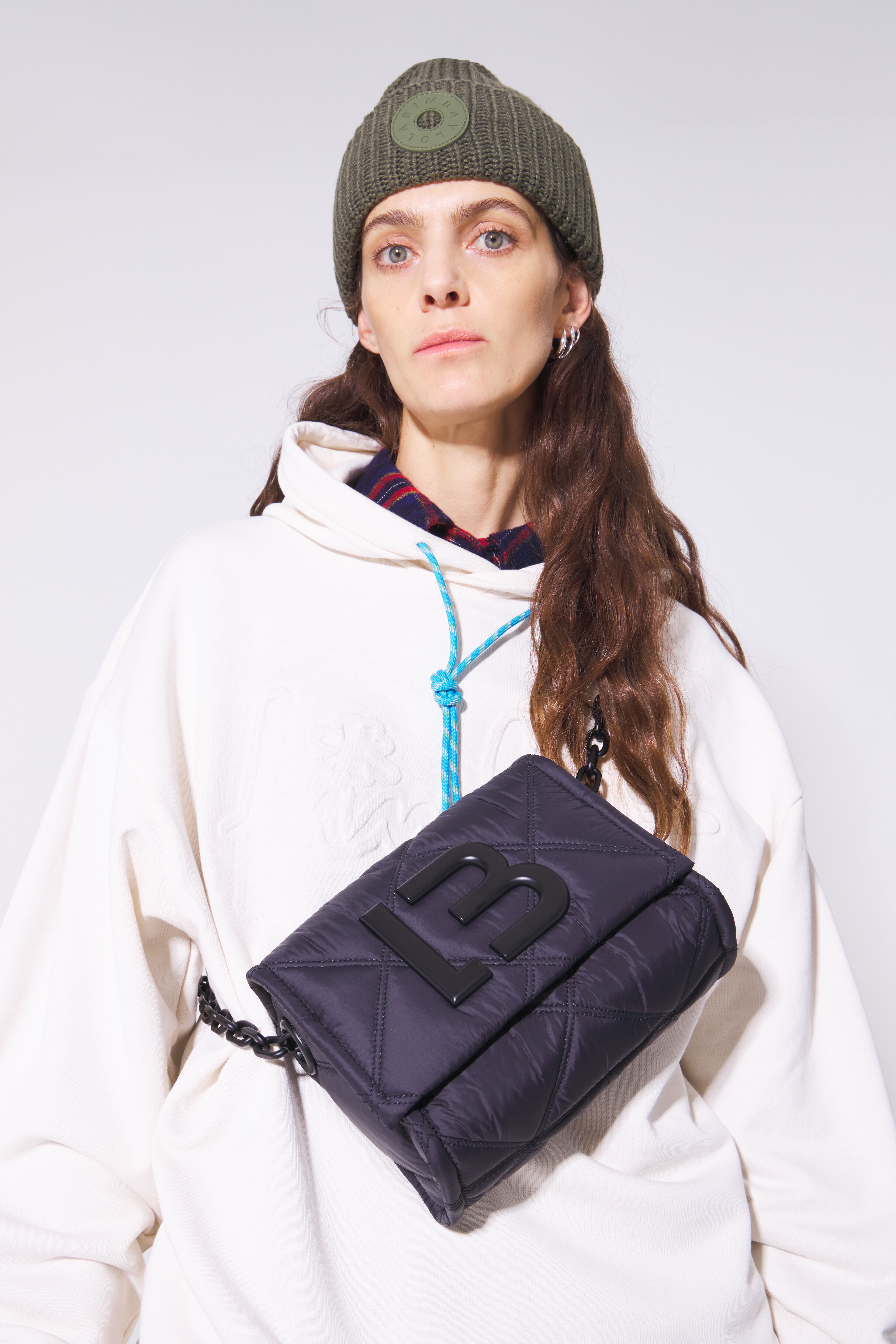 Bolso bandolera S nylon acolchado negro
