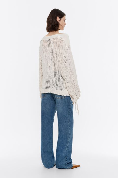 Jersey oversize calado marfil Jersey oversize calado marfil