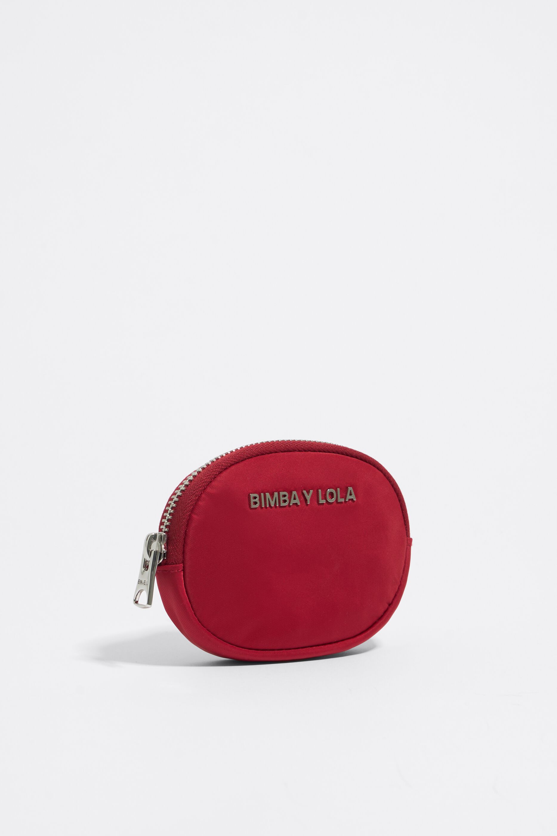 Monedero ovalado nylon rojo