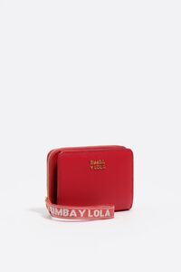 Cartera con solapa piel roja