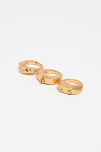 Set 3 anillos cara dorado mate
