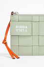 Monedero plano M trenzado piel verde Monedero plano M trenzado piel verde