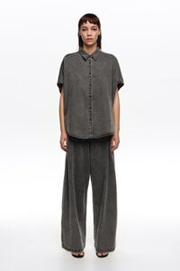 Camisa capa denim negro lavado