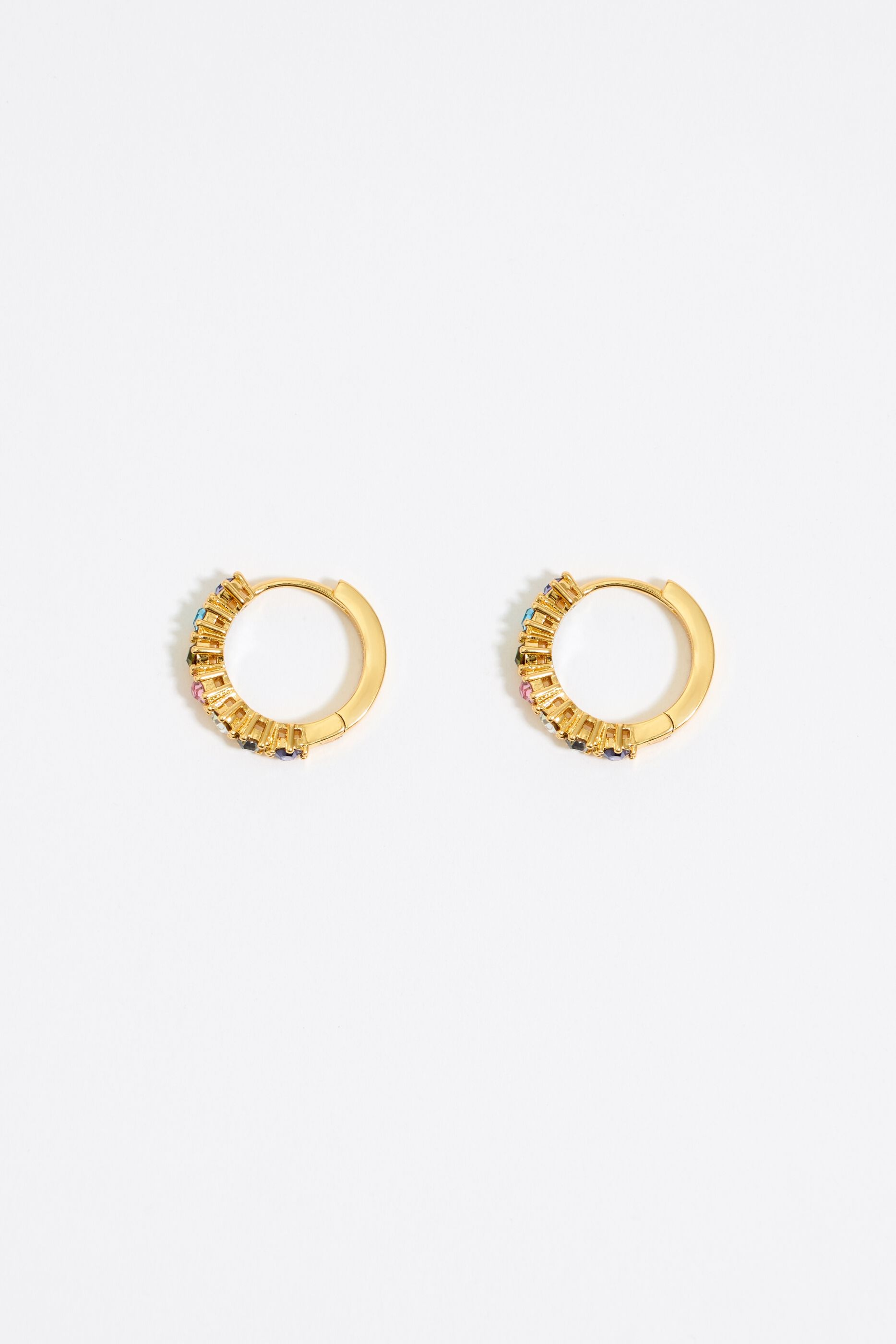 Pendientes aro cristales multicolores