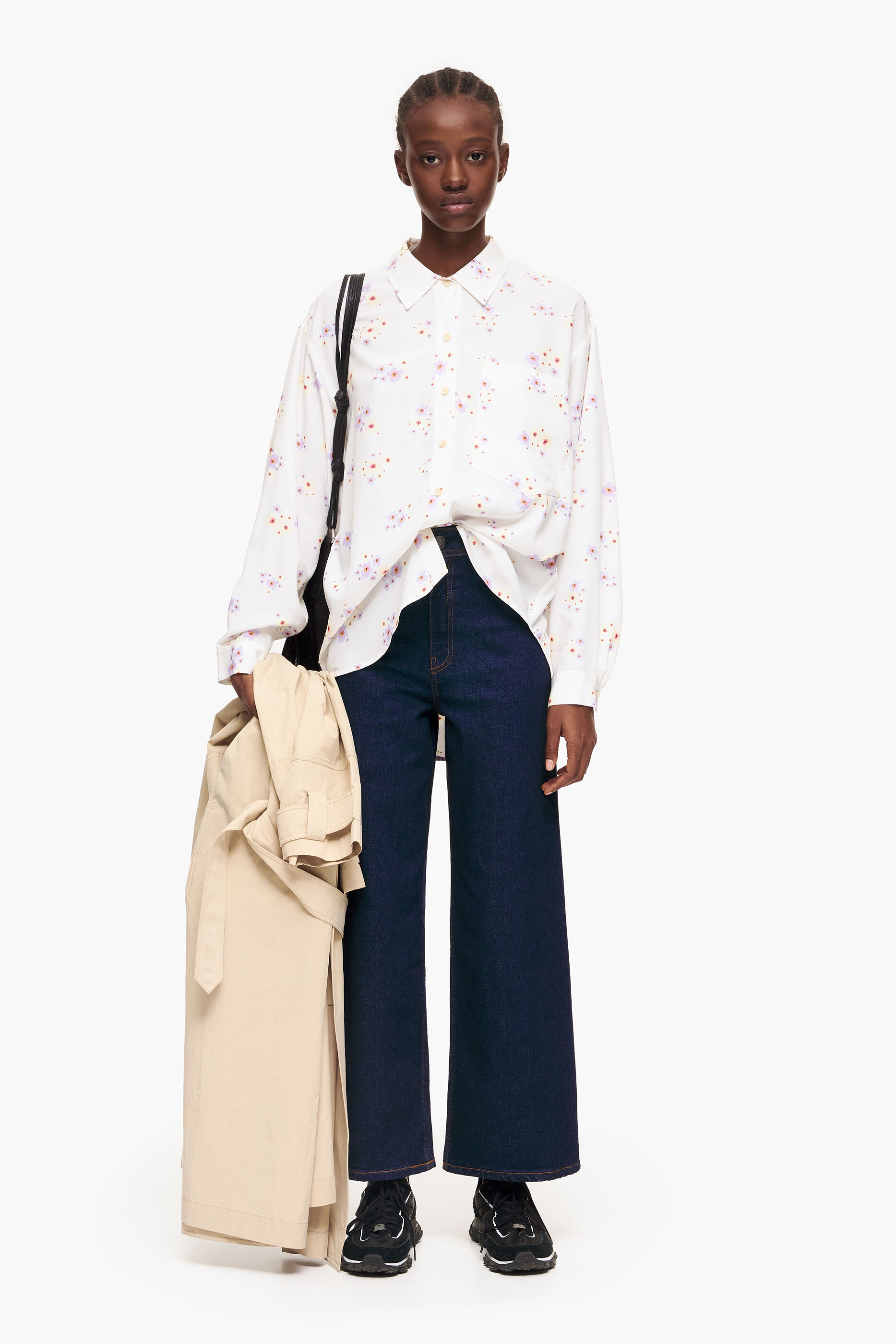 Camisa fluida blanca hotsell