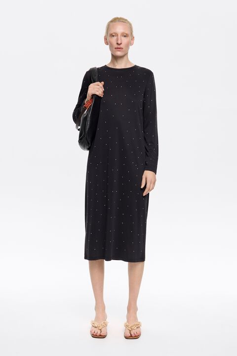 Vestido fluido brillos antracita Vestido fluido brillos antracita