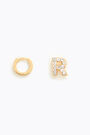 Pendientes mini aro y letra R Pendientes mini aro y letra R
