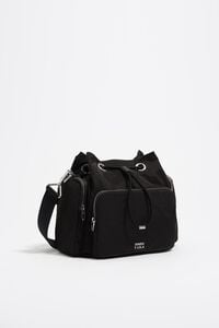 Bolso bucket Pocket nylon carb&oacute;n