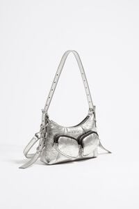 Bolso hobo Pocket mini piel plateado