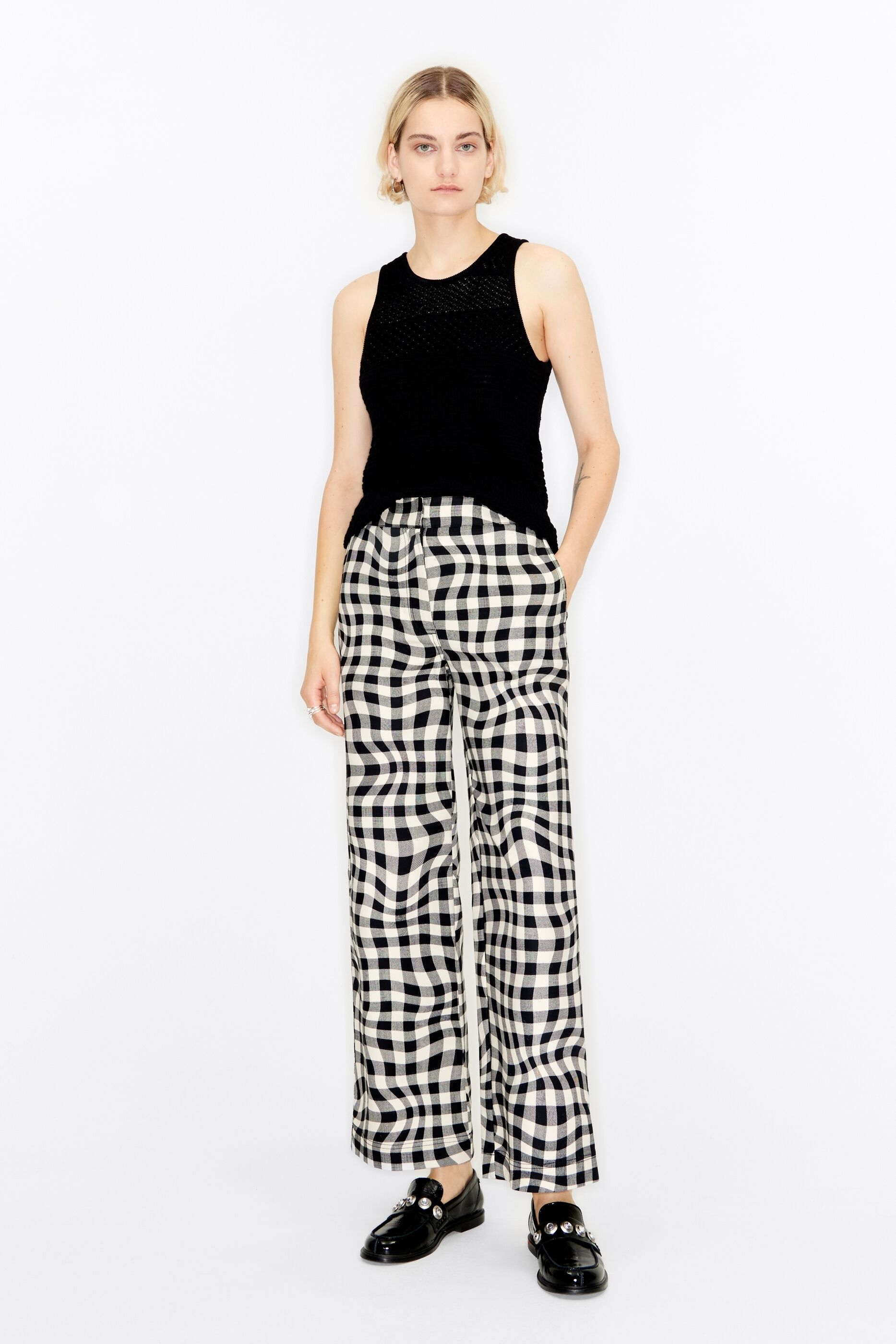 Pantal n flare print Vichy Liquid