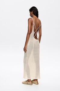 Vestido punto espalda descubierta marfil Vestido punto espalda descubierta marfil