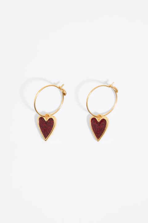 Pendientes aro corazón glitter Pendientes aro corazón glitter