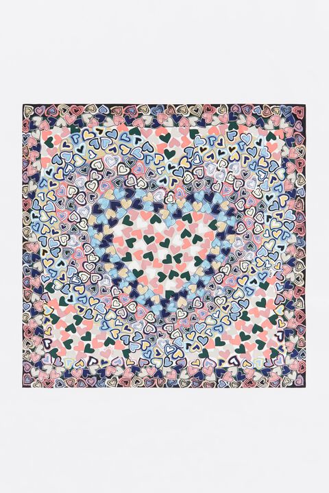 Pañuelo corazones concéntricos coral Pañuelo corazones concéntricos coral