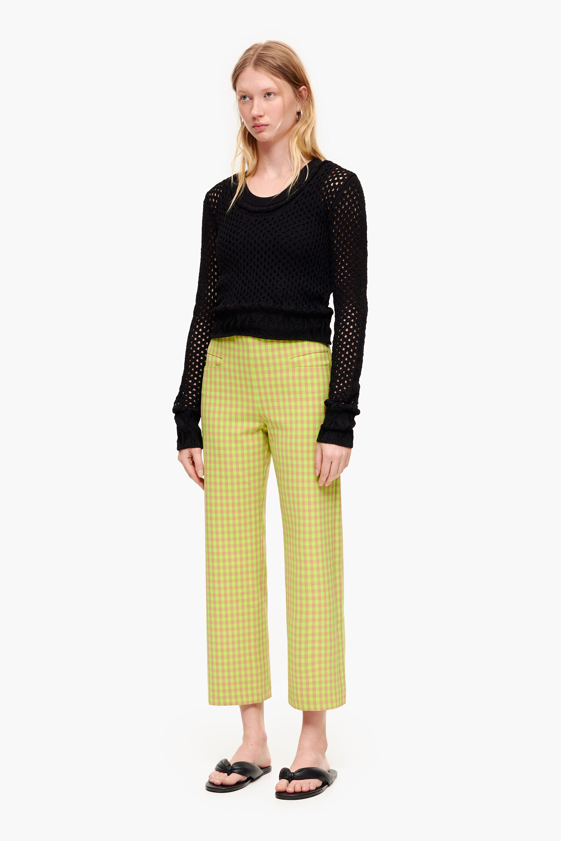 Pantalon best sale vichy mango