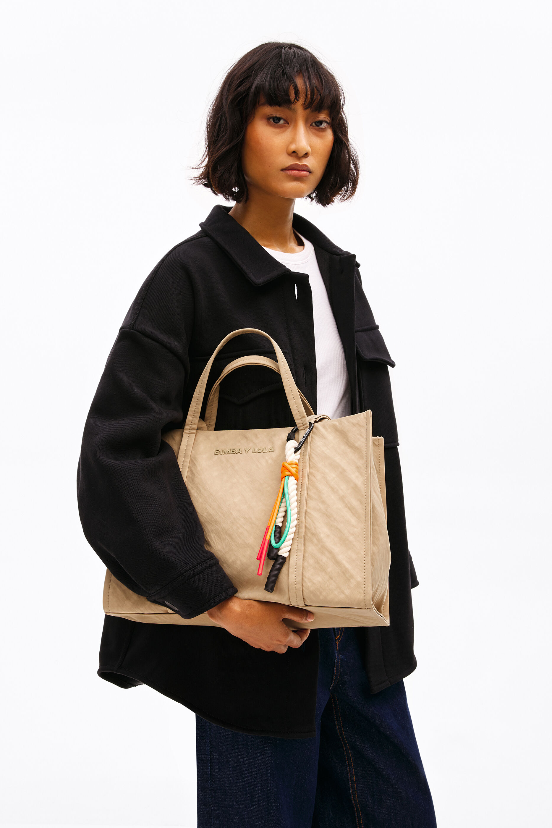 Bolso shopper L nylon natural
