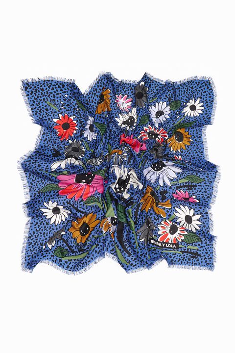 Chal ramo flores silvestres azul Chal ramo flores silvestres azul