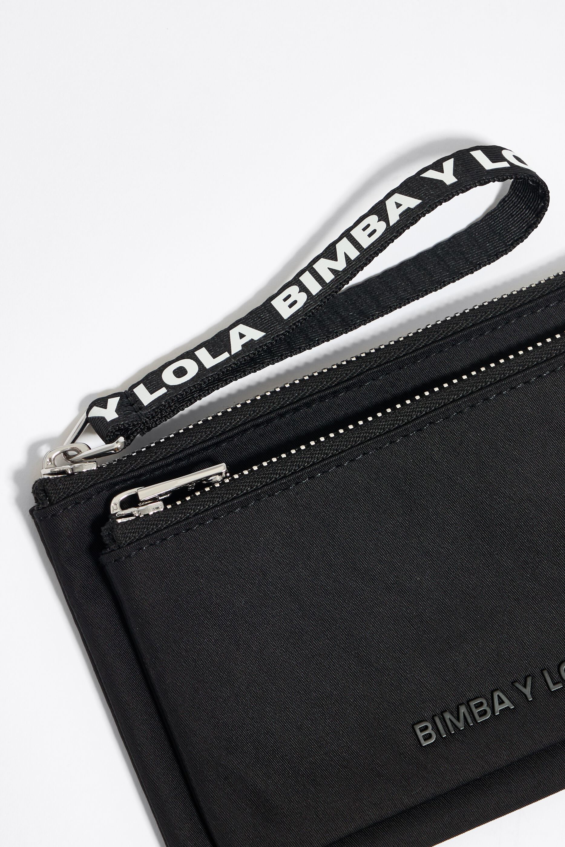 Cartera doble nylon negra