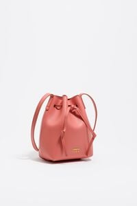 Bolso bucket Carlino peque&ntilde;o piel rosa chicle