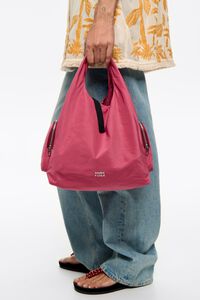 Bolso Paper Pocket mediano nylon rosa oscuro