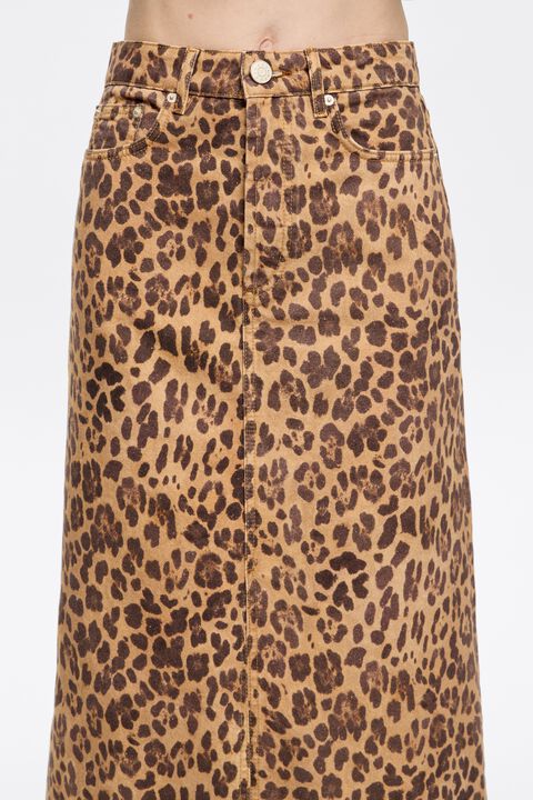 Falda denim línea A Leopard natural Falda denim línea A Leopard natural
