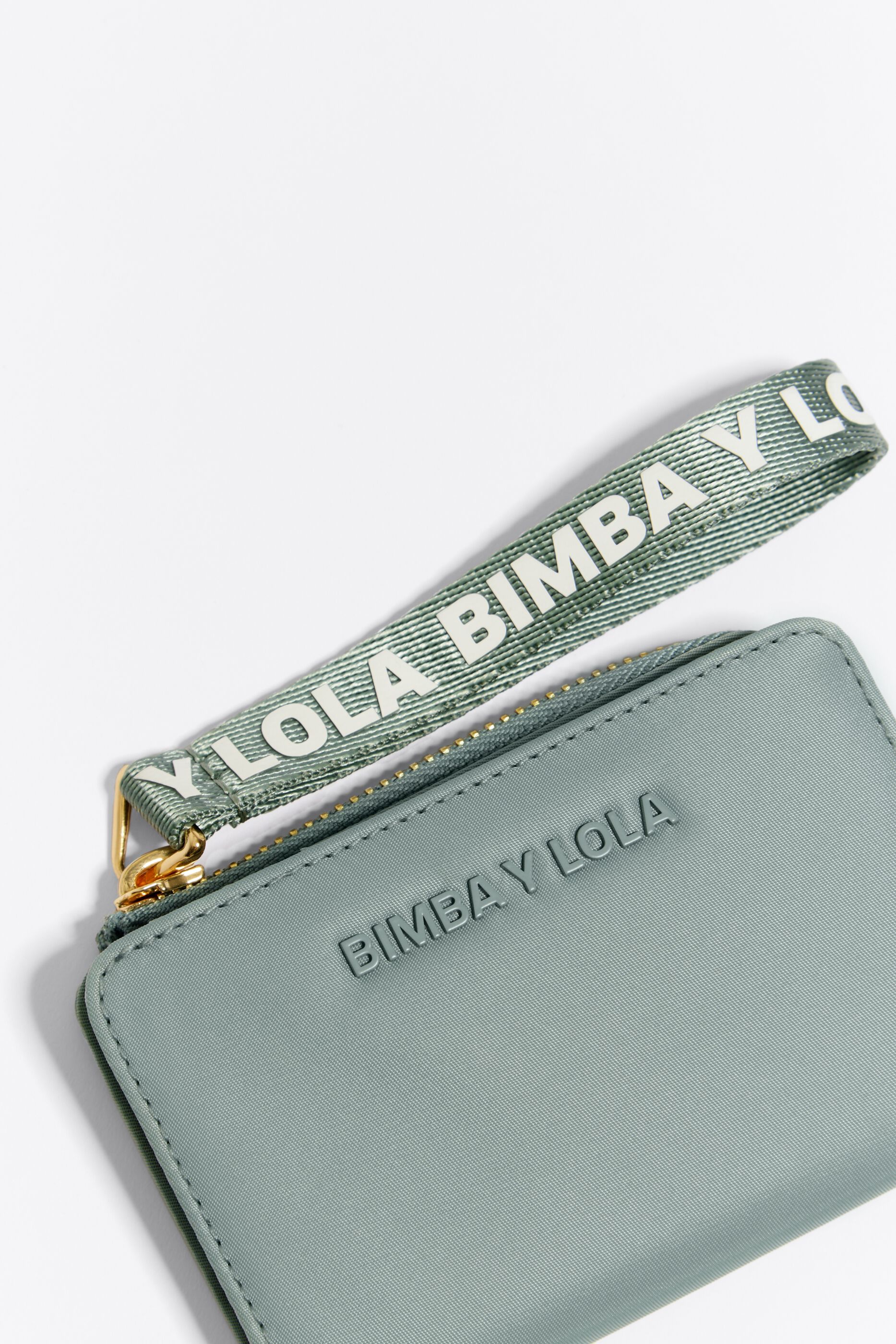 Cartera rectangular nylon verde agua
