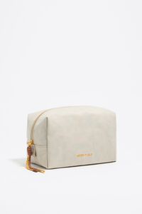 Neceser mediano nylon blanco piedra Neceser mediano nylon blanco piedra