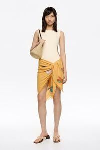 Chal algodón animales bordados