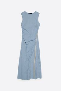 Vestido sisas tira superpuesta rayas azules