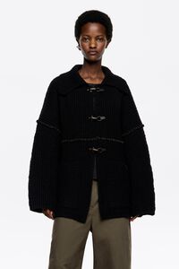 C&aacute;rdigan ganchos met&aacute;licos negro