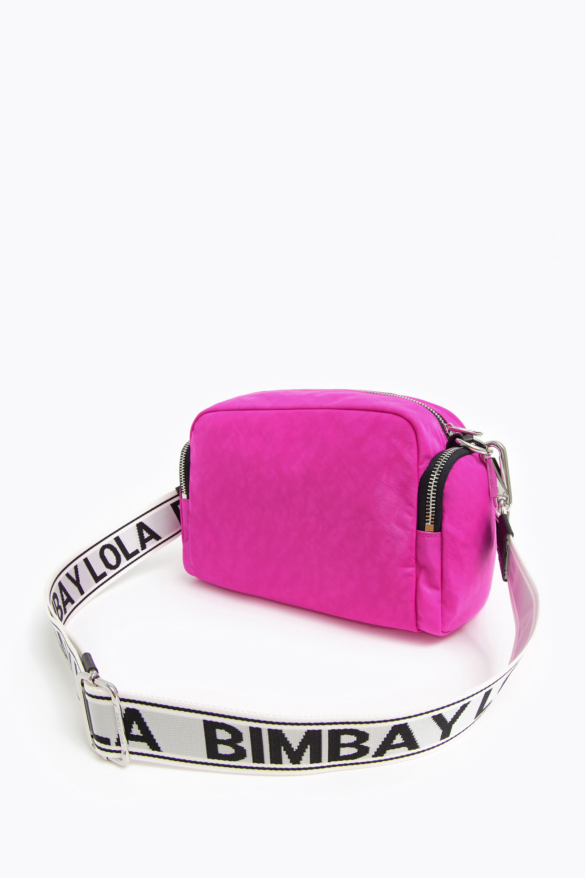 Bolso bandolera M nylon rosa chicle