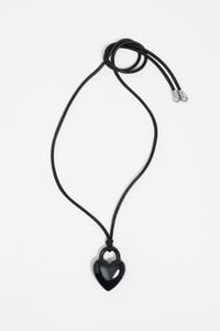 Collar cord&oacute;n coraz&oacute;n candado negro
