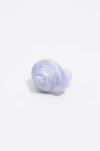 Anillo caracola resina esmaltada azul