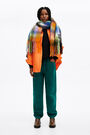 Bufanda mohair cuadros azul Bufanda mohair cuadros azul
