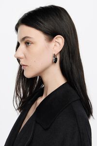 Pendientes coraz&oacute;n candado plateado