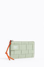Monedero plano M trenzado piel verde Monedero plano M trenzado piel verde