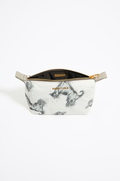 Neceser trapecio pequeño nylon print Galgo Lápiz gris Neceser trapecio pequeño nylon print Galgo Lápiz gris